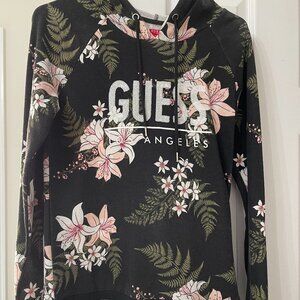 GUESS Tropical Print Hoodie - Size Small
